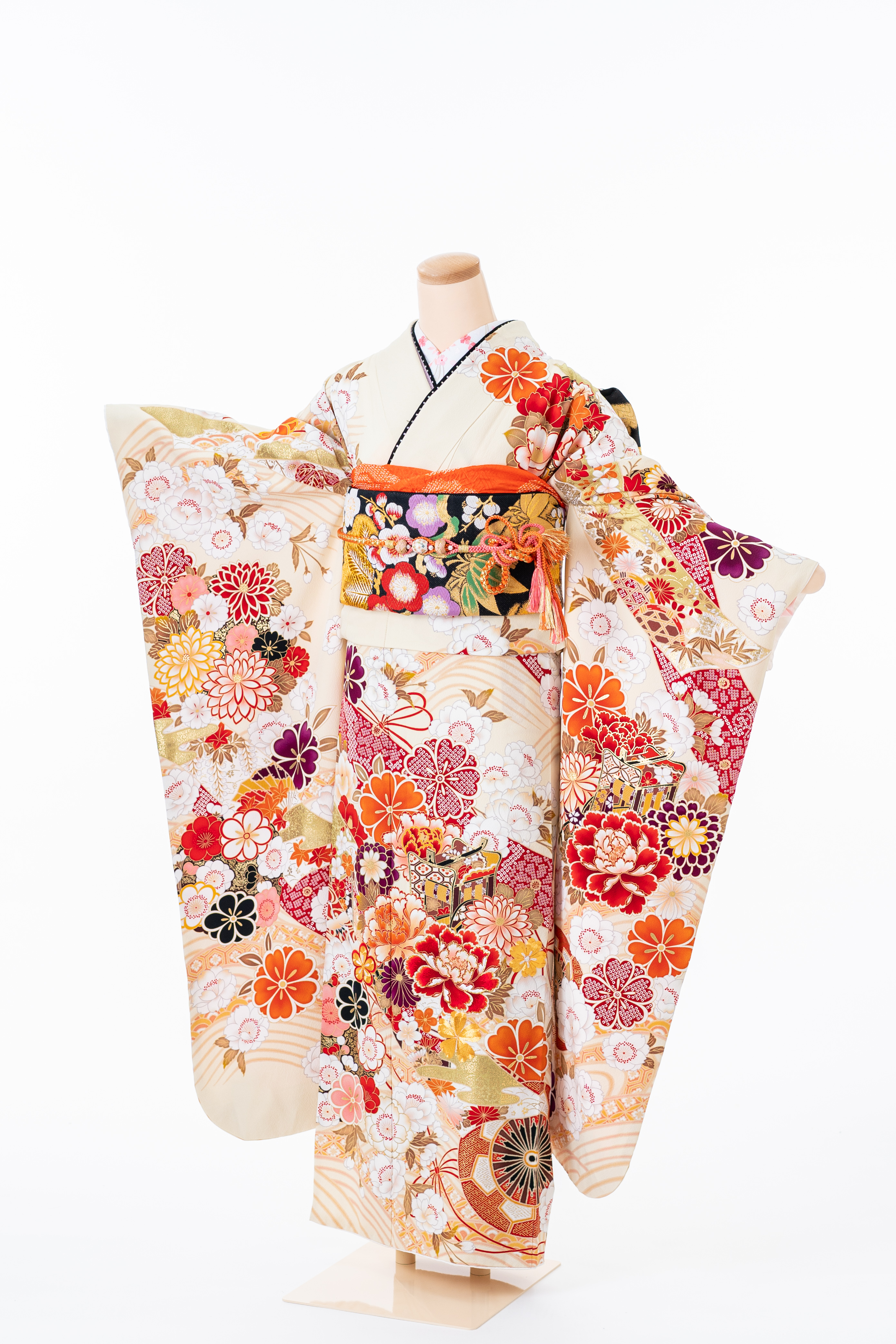 【商品番号　F-00172】御所車に波桜