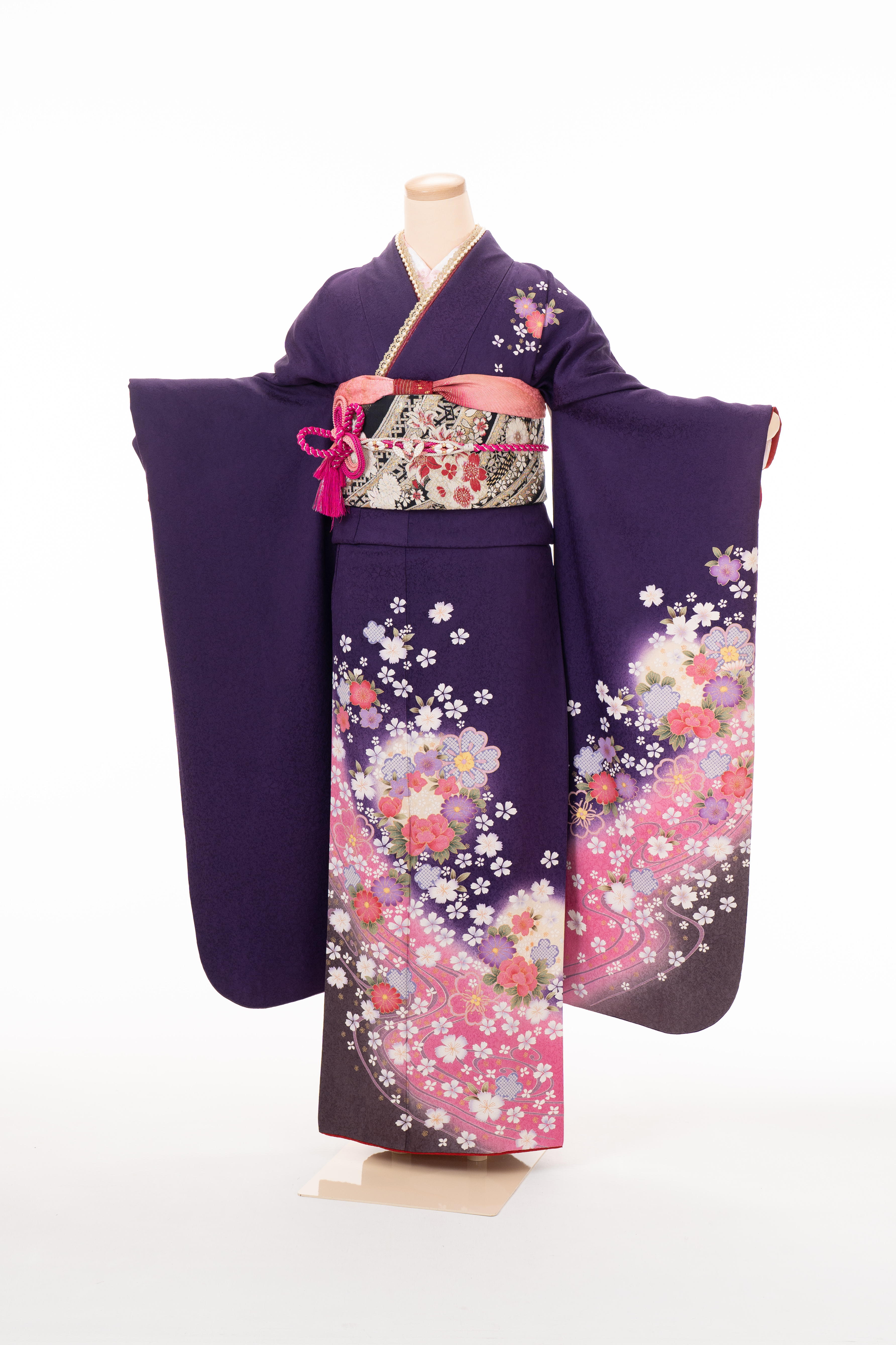 【商品番号　F-00078】花丸紋に波桜