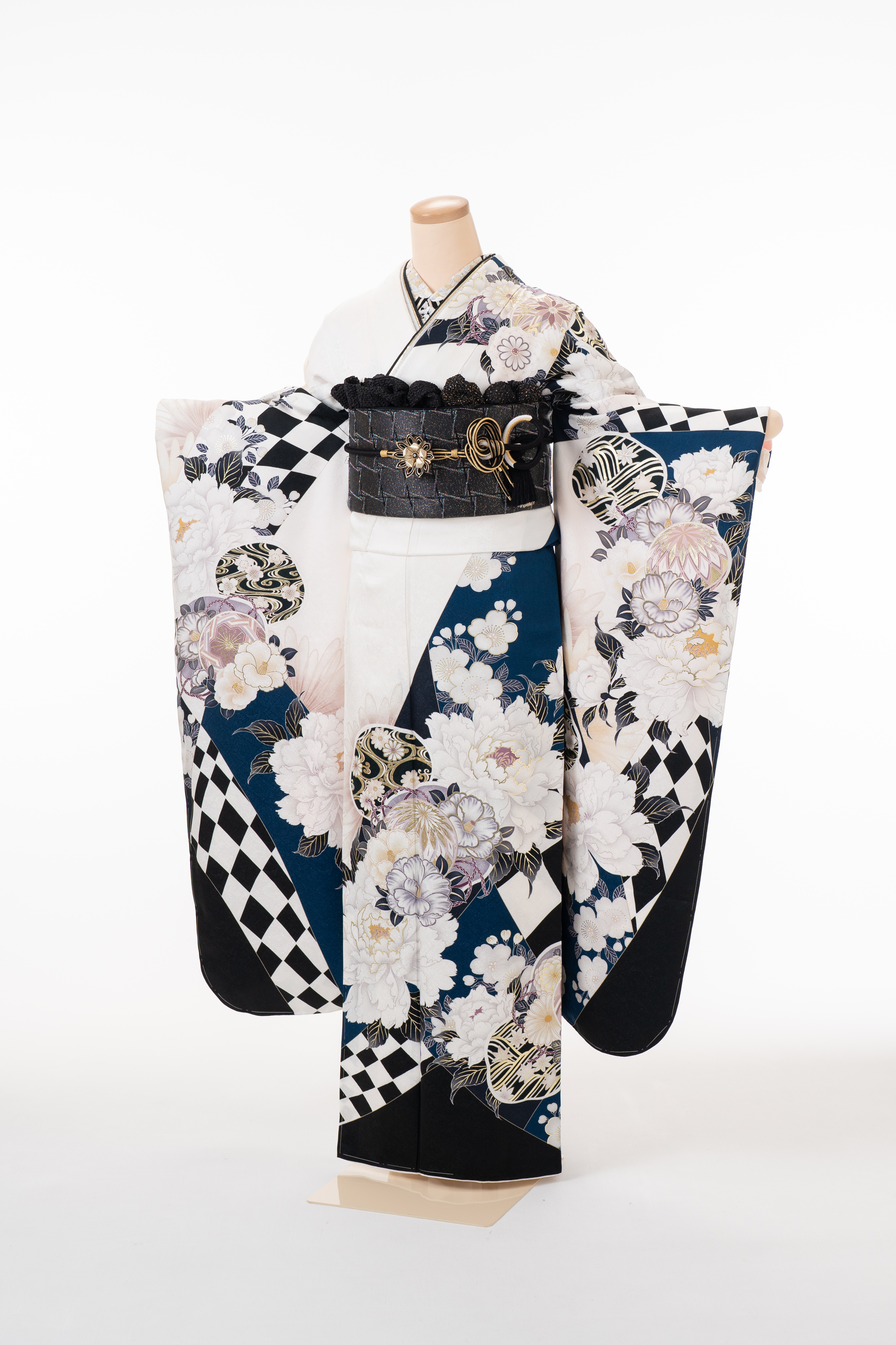 【商品番号　F-00039】牡丹に市松