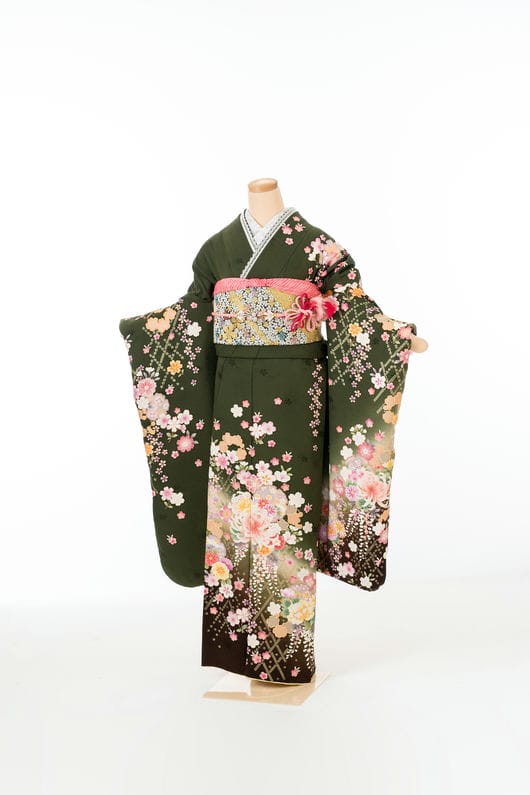 【商品番号　F-00128】雪輪に牡丹